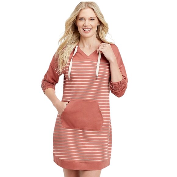 Maurices Stripe Hooded Sweatshirt Dress - Picture 1 of 10